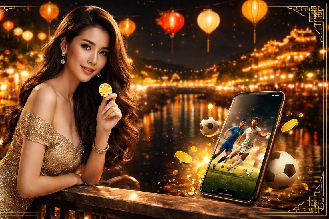 Người hâm mộ bóng đá tại chợ đêm Huế theo dõi trận đấu và đặt cược trên điện thoại